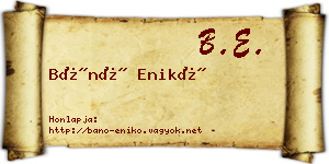 Bánó Enikő névjegykártya