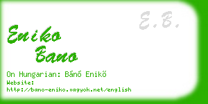 eniko bano business card